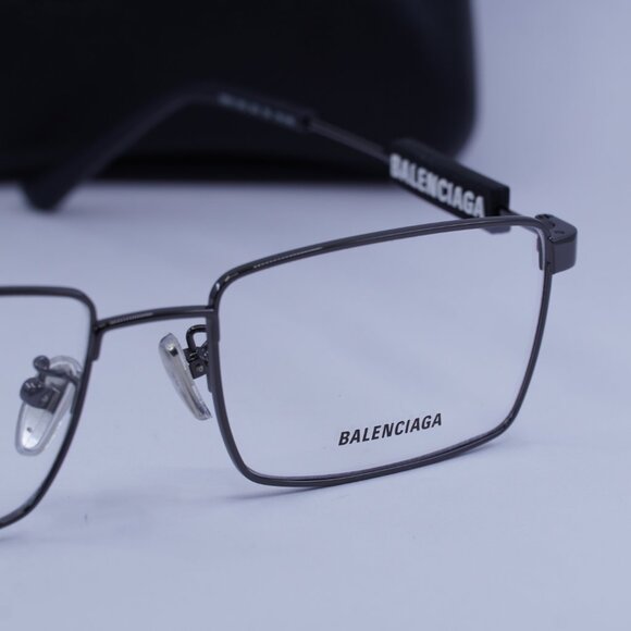 Balenciaga BB0118O 001 Rectangle Eyeglasses 56mm - Dark Grey - Picture 2 of 11